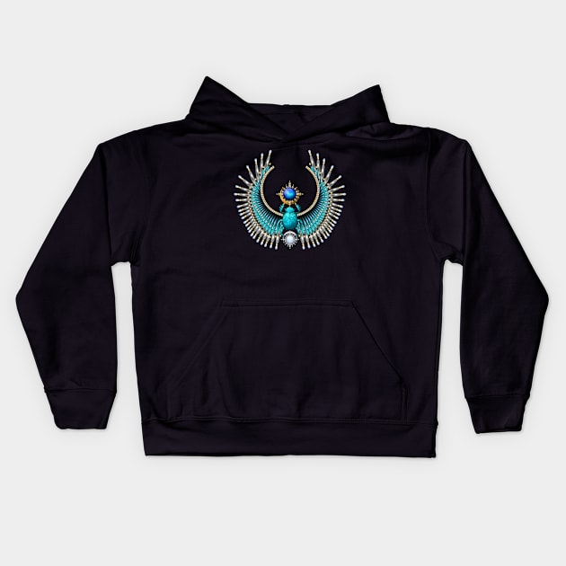 Egyptian Scarab 01 Kids Hoodie by NaumaddicArts